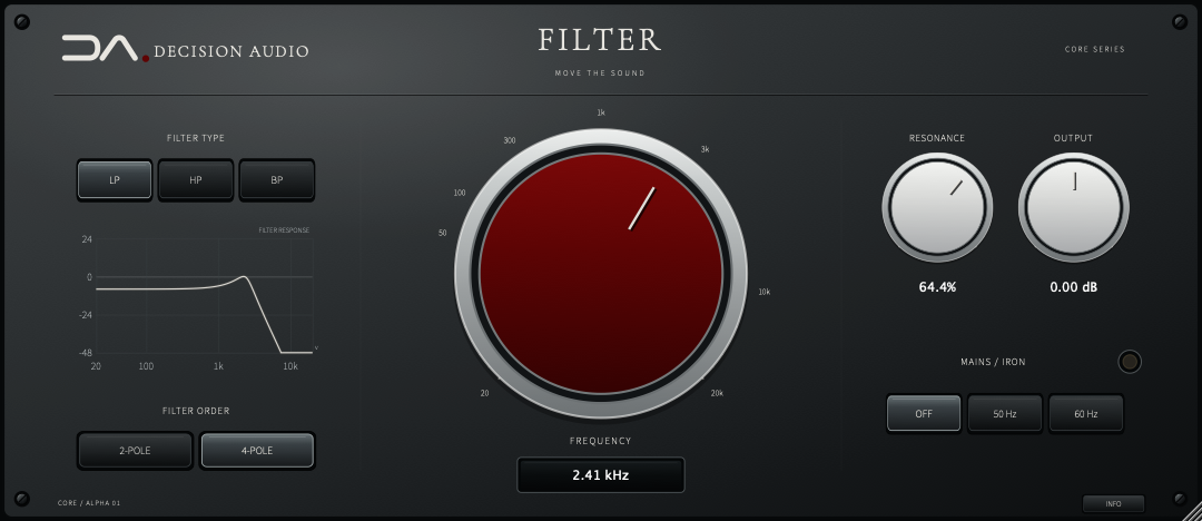 Decision Audio Filter CORE interface